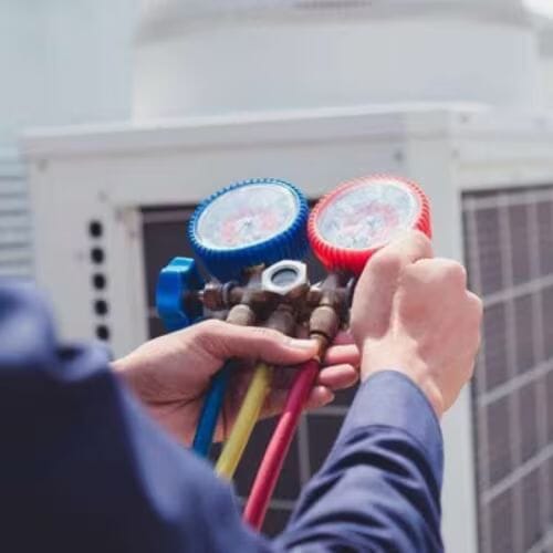 Professional HVAC Discharge Line Repair service underway at a property in Pembroke Pines, FL
