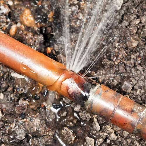Professional Main Water Line Break Repair service underway at a property in Pembroke Pines, FL
