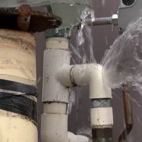 Completed water pipe repair and water damage cleanup in Houston property