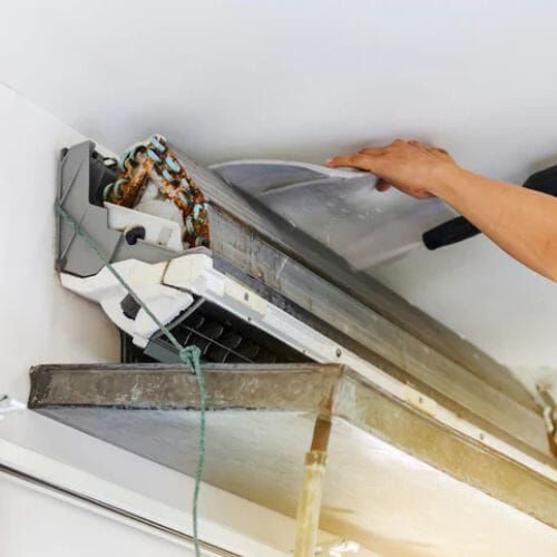 Professional air conditioner mold cleanup service underway at a property in Pembroke Pines, FL