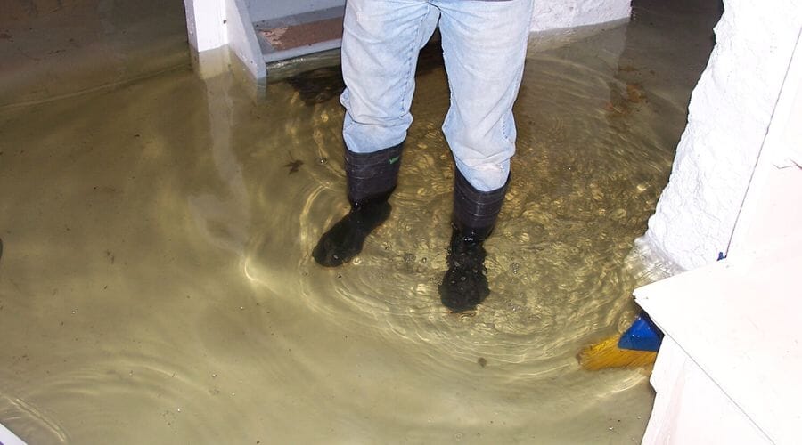 Professional basement sewage cleanup service underway at a property in Bangs