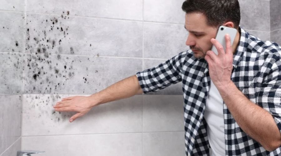 Professional bathroom mold removal service underway at a property in Allison, TX