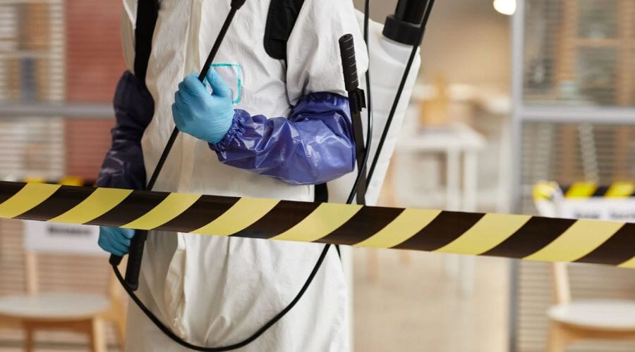 After results of biohazard cleanup project completed for a property in B and E