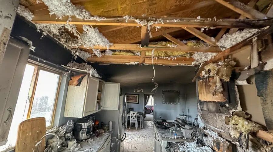 Professional building fire restoration service underway at a property in Ackerly