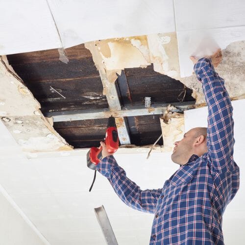 Professional Ceiling Water Damage Restoration service underway at a property in Pembroke Pines, FL