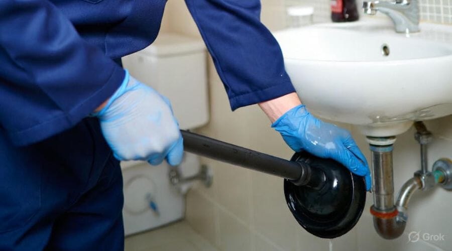 After results of clogged drain overflow cleanup project completed for a property in Bells, TX