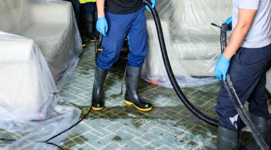 After results of commercial water damage project completed for a property in Alanreed, TX