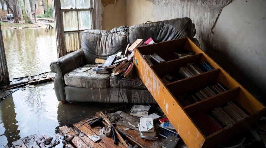 After results of emergency flood cleanup project completed for a property in Bangs, TX