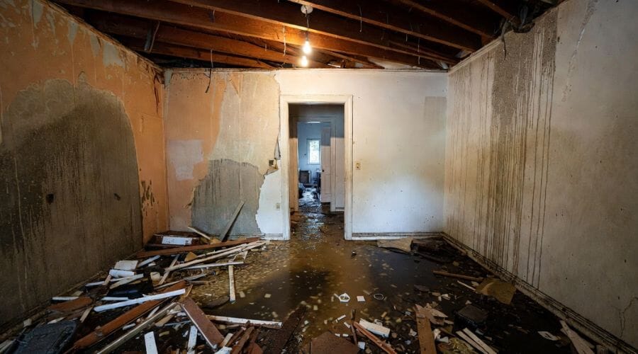 Map view representing restoration service coverage near Sanderson, Texas