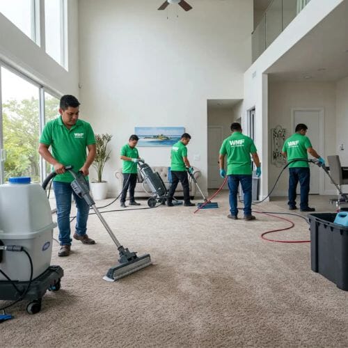 Professional Fire Hose Water Damage cleanup at a property in Houston