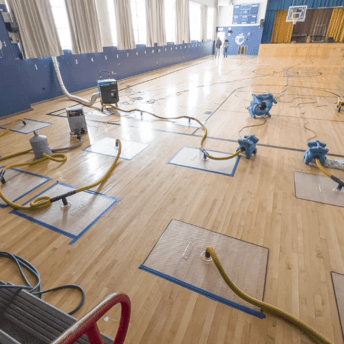 After results of Gym Damage Restoration project completed for a property in Pembroke Pines, FL