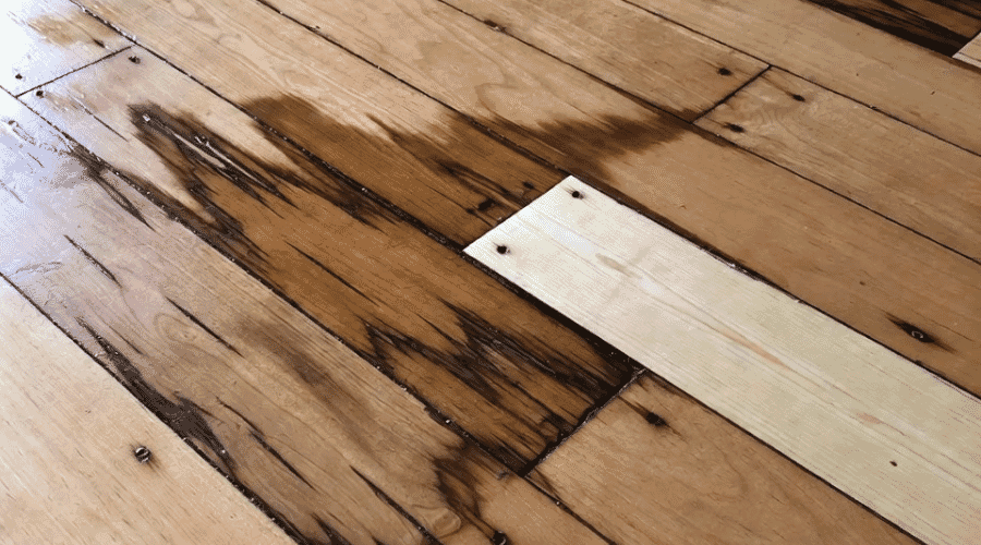 After results of hardwood floor water damage repair project completed for a property in Blanco, TX