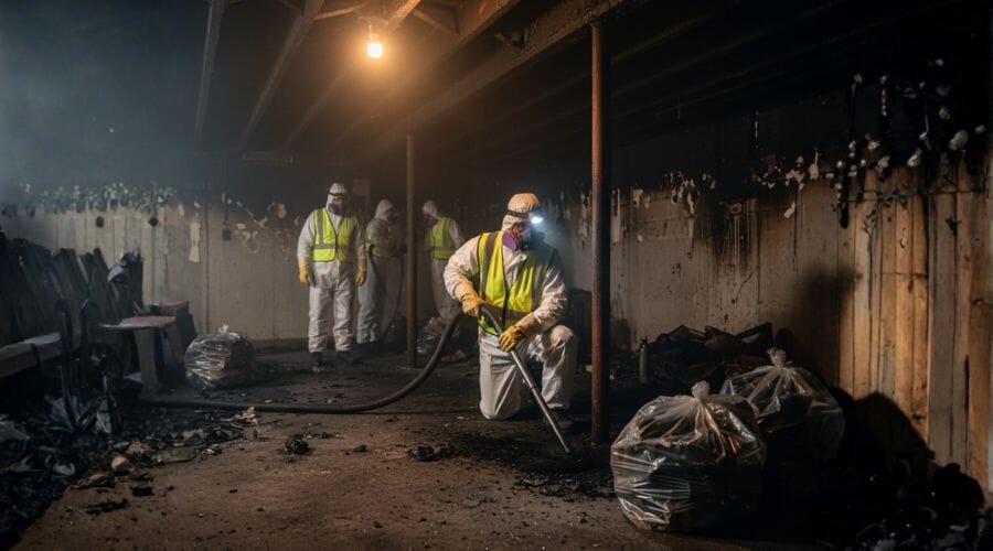 After results of HVAC fire damage cleanup project completed for a property in Aurora