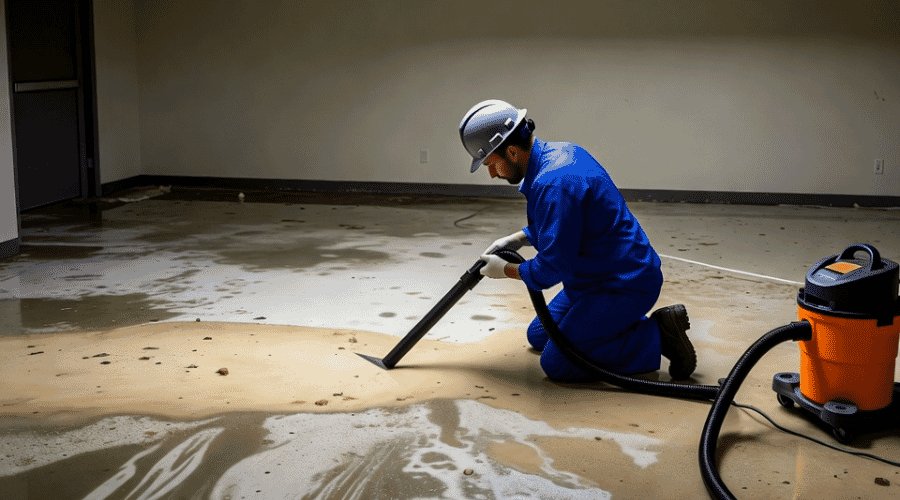 Professional HVAC water leak cleanup service underway at a property in Benjamin