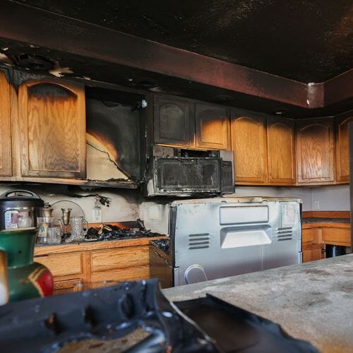 After results of kitchen fire cleanup and restoration project completed for a property in Pembroke Pines, FL