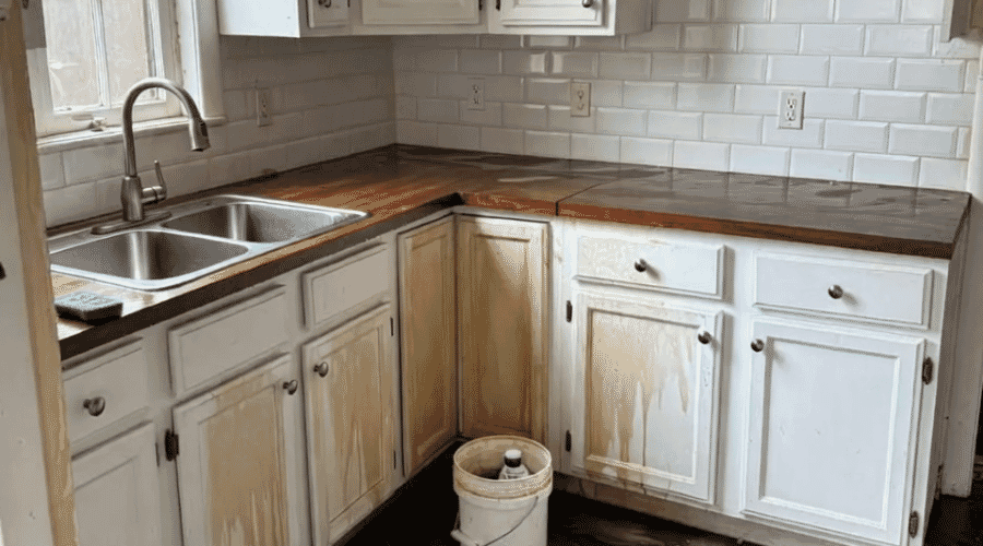 After results of kitchen water damage cleanup project completed for a property in Aurora