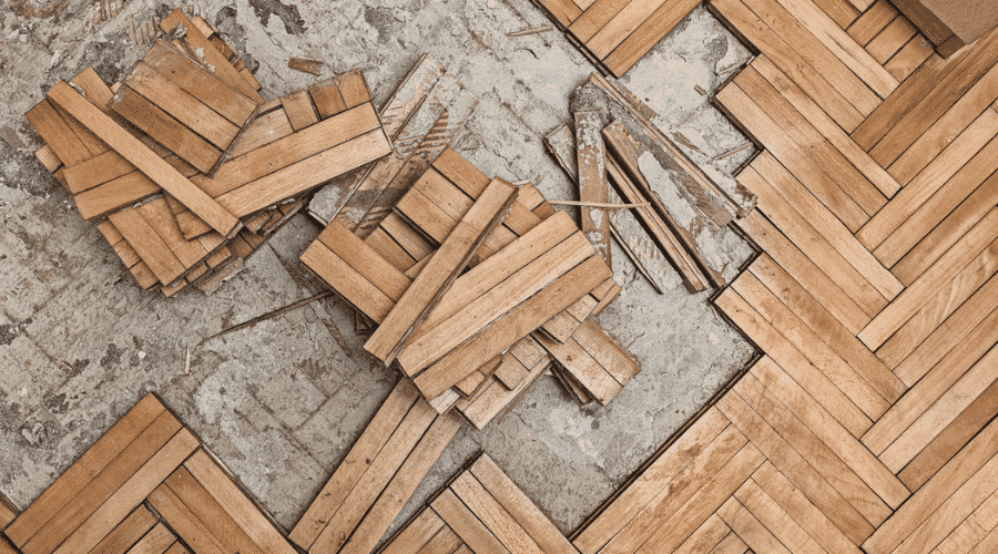 After results of laminate floor water damage cleanup project completed for a property in Bay City, TX