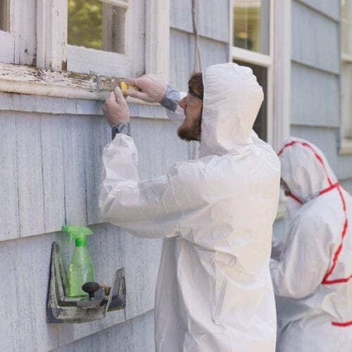 Professional lead paint removal service underway at a property in Houston