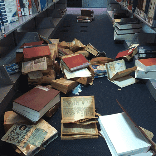After results of library damage restoration project completed in Houston