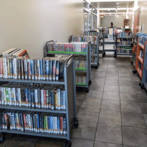 Professional library damage restoration underway at a property in Houston