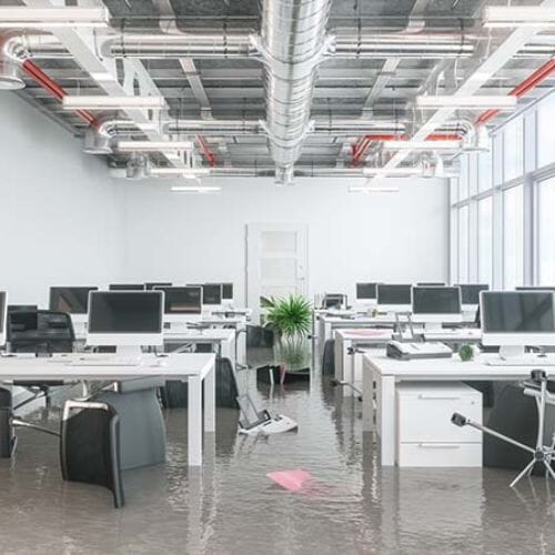 Professional Office Building Damage Restoration service underway at a property in Pembroke Pines, FL