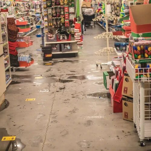 Professional retail store damage restoration service underway at a property in Hialeah, FL