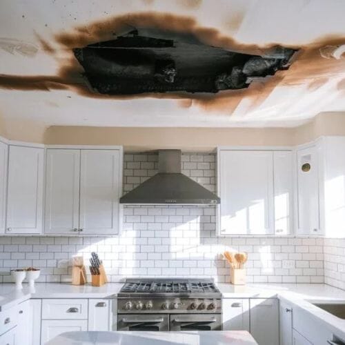 After results of smoke-stained ceiling cleanup project completed for a property in Pembroke Pines, FL