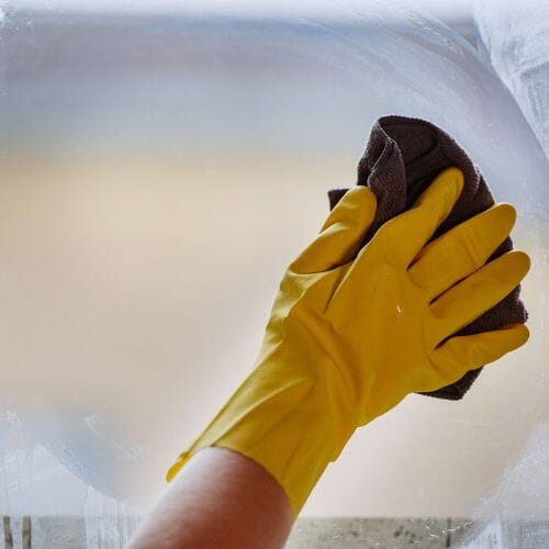Professional stain removal from water damage service underway at a property in Pembroke Pines, FL