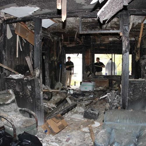 Professional structural fire damage repair service underway at a property in Pembroke Pines, FL