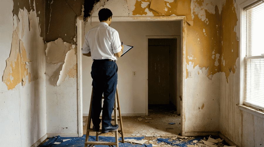 After results of water damage assessment project completed for a property in Bangs, TX